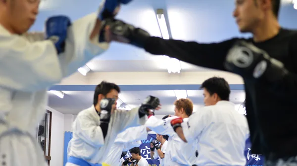 ミット稽古の様子
